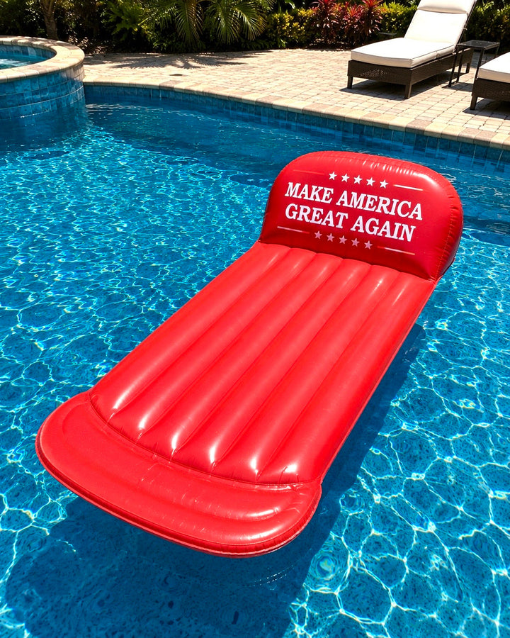 Red MAGA lounger pool float