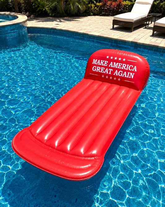 Red MAGA lounger pool float